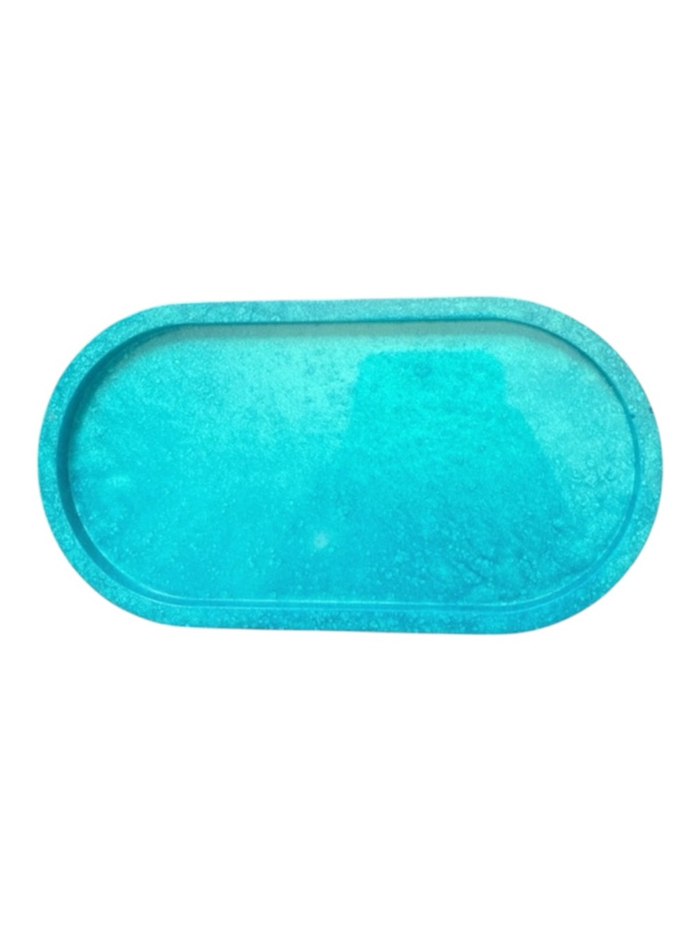 Hand Crafted Turquoise Oval Serving Tray